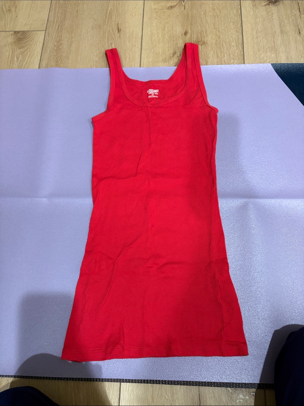 Red Ribbed Tank Top